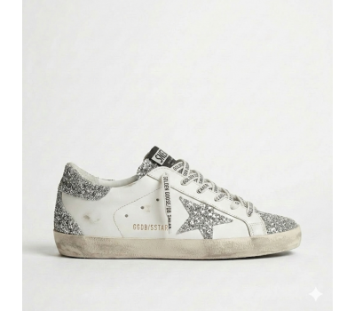 Golden Goose Super-Star Wmns White Silver Glitters