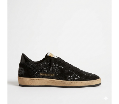Golden Goose Ball-Star Wmns Black Glitter