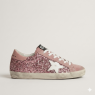 Super-Star in Silver Glitter With Leather Star and Heel Tab
