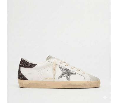 Golden Goose Super-Star Wmns White Silver Black Glitter
