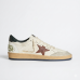 Golden Goose Ball Star Brown Nubuck Star And Nappa Heel Tab
