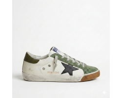 Super Star White With Green Suede Toe And Black Star Super Star White With Green Suede Toe And Black Star