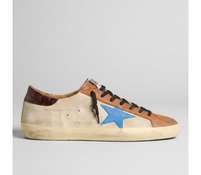Super-Star LTD With Light Blue Star And Crocodile-Print Heel Tab