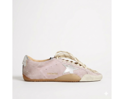True-Star in Pastel Pink Suede With Silver Star and Heel Tab