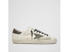 Super-Star With Green Leather Star and Gray Leather Heel Tab