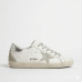 Golden Goose Super-Star With Silver Heel Tab and Metal Stud Lettering Golden Goose Super-Star With Silver Heel Tab and Metal Stud Lettering