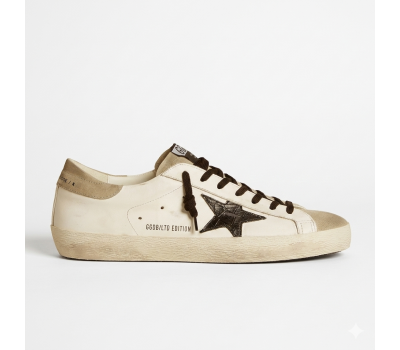 Golden Goose Super-Star Black Croc-Print Star