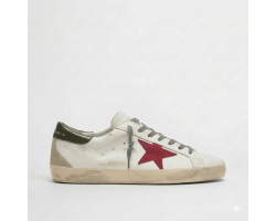 Super Star With Red Suede Star And Green Leather Heel Tab