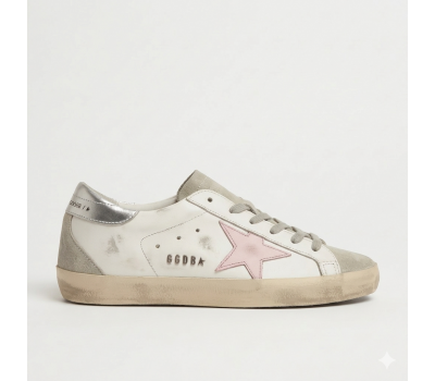Golden Goose Super-Star Pink Star & Metallic Heel Tab