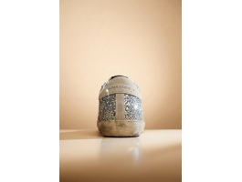 Super-Star in Silver Glitter With Ice-Gray Suede