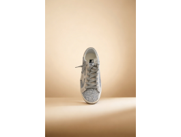 Super-Star in Silver Glitter With Ice-Gray Suede