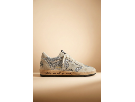 Ball-Star in Silver Glitter With Ice-gray Suede Inserts