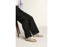 Ball-Star in Silver Glitter With Ice-gray Suede Inserts