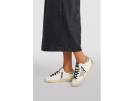Super Star Donna Bianche in Pelle Con Talloncino Glitter