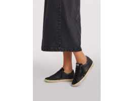 Super-Star In Black Nappa With Black Star And Glitter Heel Tab