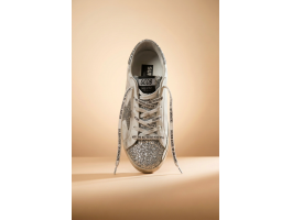 Super-Star Wmns White Silver Glitters