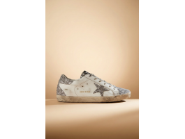 Super-Star Wmns White Silver Glitters