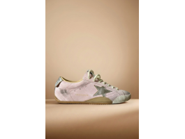 True-Star in Pastel Pink Suede With Silver Star and Heel Tab