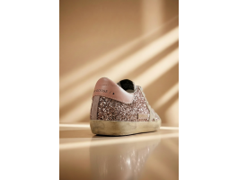 Super-Star in Silver Glitter With Leather Star and Heel Tab Super-Star in Silver Glitter With Leather Star and Heel Tab