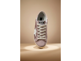 Super-Star in Silver Glitter With Leather Star and Heel Tab Super-Star in Silver Glitter With Leather Star and Heel Tab