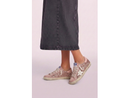 Super-Star in Silver Glitter With Leather Star and Heel Tab Super-Star in Silver Glitter With Leather Star and Heel Tab