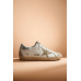 Golden Goose Super-Star With Gold Glitter Star and Ice-Gray Suede Inserts