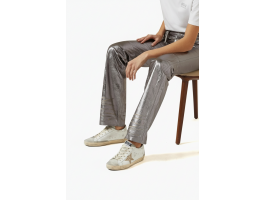 Super-Star With Gold Glitter Star and Ice-Gray Suede Inserts