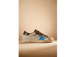 Super-Star LTD With Light Blue Star And Crocodile-Print Heel Tab