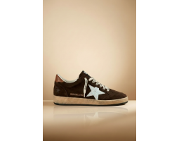 Ball Star Brown Suede Silver Glitter Star