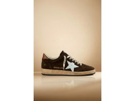 Ball Star Brown Suede Silver Glitter Star