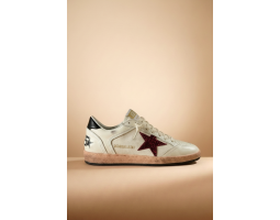 Ball Star Brown Suede Silver Glitter Star