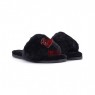 Меховые домашние тапочки Fur Slides - Чёрные