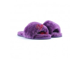 Меховые домашние тапочки Fur Slides - Фиолетовые